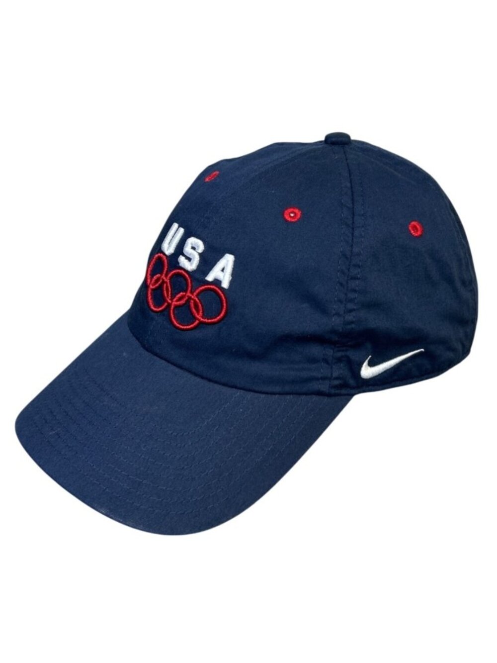 Nike Team USA Olympics Beijing Cap Navy Adjustable Embroidered American Flag